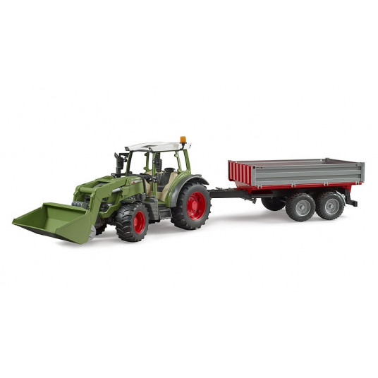 BRUDER 1:16 Fendt Vario 211 traktorius su priekiniu krautuvu ir paverčiama priekaba, 02182