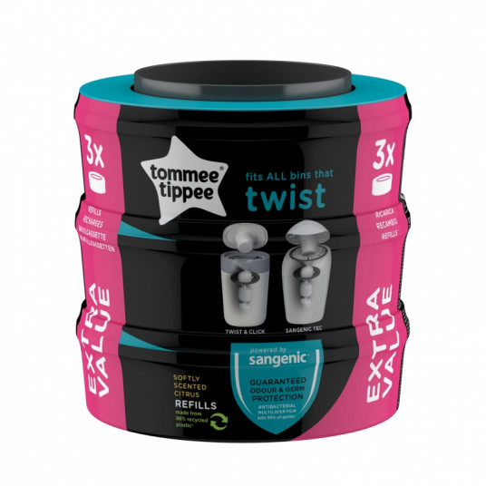 TOMMEE TIPPEE Sangenic Twist Refil Cassette, 3pcs. Tommee Tippee