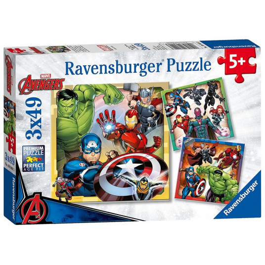  RAVENSBURGER dėlionė Marvel Avengers 3x49vnt, 08040 