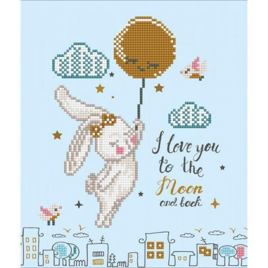  Deimantinė mozaika LOVE YOU TO THE MOON and BACK 32x32 