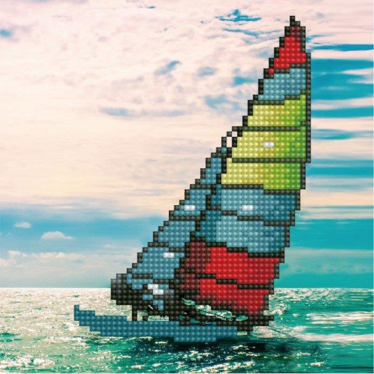 Deimantinė mozaika SAILBOAT 20,3x20,3