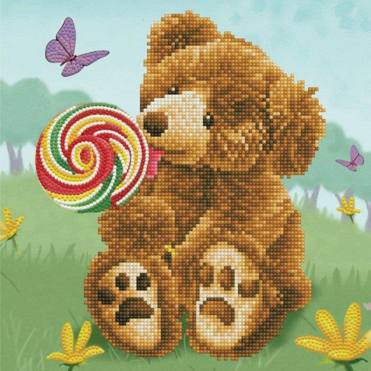 Deimantinė mozaika HONEY POT BEAR LOLLY POP LICK 30,5x30,5