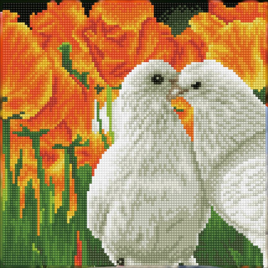  Deimantinė mozaika KISSING DOVES 30,5x30,5 