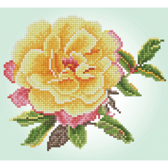 Deimantinė mozaika WATERCOLOUR ROSE 23x25