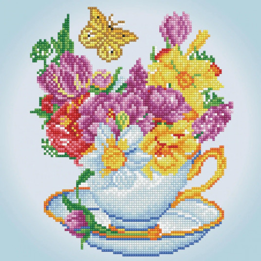 Deimantinė mozaika SPRINGTIME CUPPA 32x32