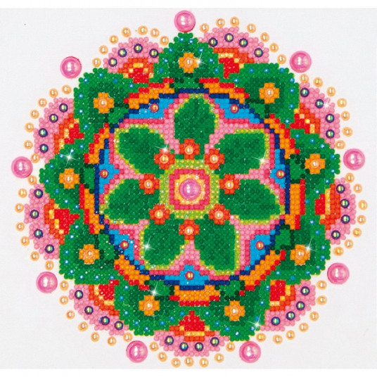  Deimantinė mozaika FLOWER MANDALA 25,40x20,30 