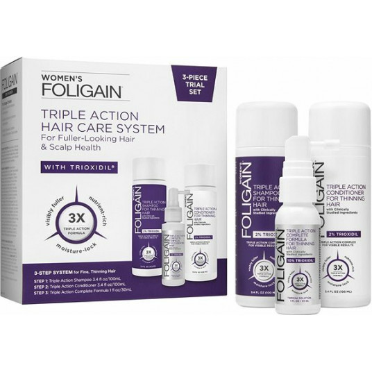  Foligain - Cestovní sada přípravků proti padání vlasů Triple Action 
