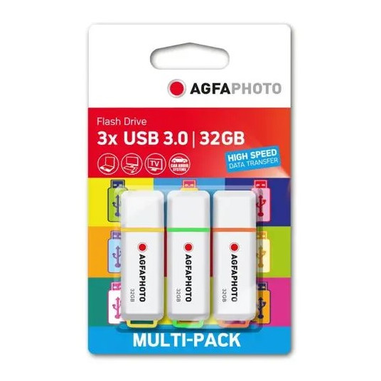  AgfaPhoto USB 3.0 Gen 1 32GB Color Mix MP3 