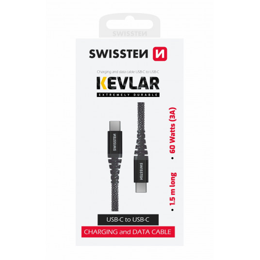 Swissten Kevlar Data Cable USB-C / USB-C / 1.5m / 60w