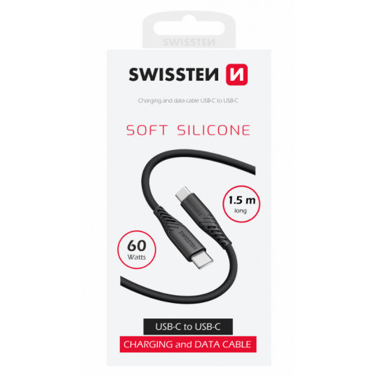  Swissten Soft Silicone Data Cable USB-C / USB-C / 1.5m / 60w 