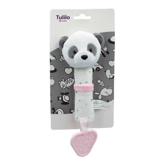 Vaikiškas barškutis Panda, rožinis, 16cm