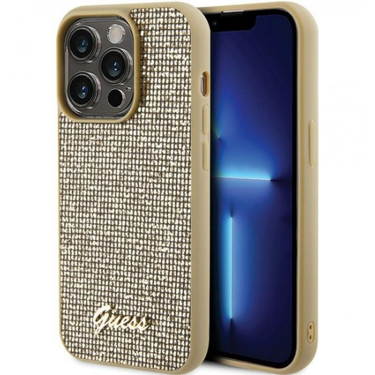Guess PU Disco Script Metal Case for Apple iPhone 15 Pro Max