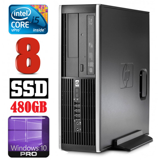  HP 8100 Elite SFF i5-650 8GB 480SSD DVD WIN10Pro 