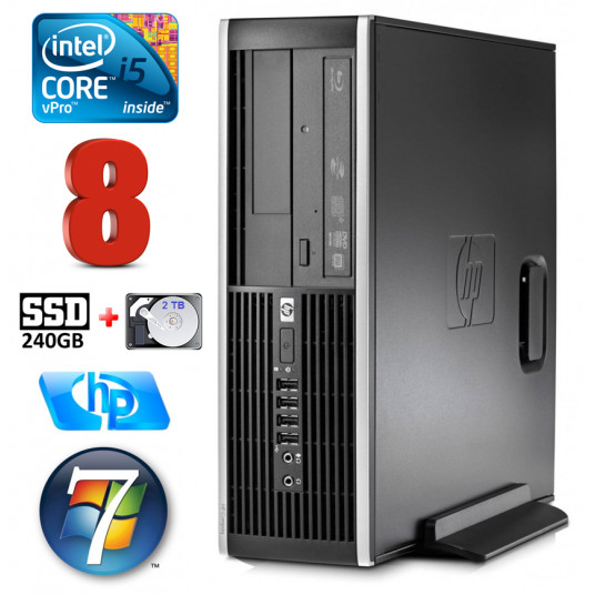  HP 8100 Elite SFF i5-650 8GB 240SSD+2TB DVD WIN7Pro 