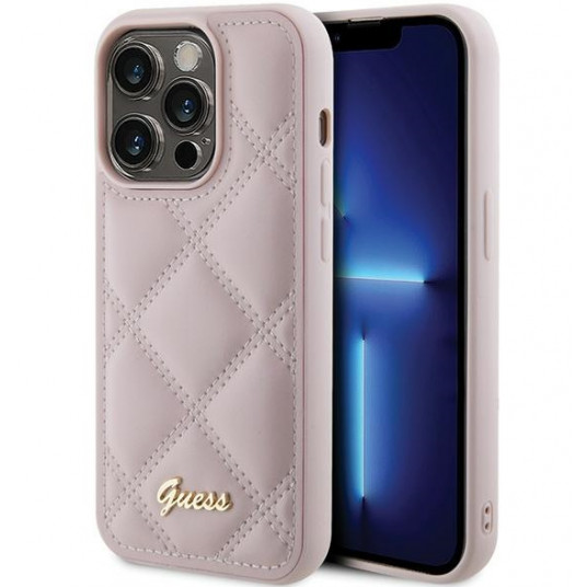 Guess Quilted Metal Logo Case for Apple iPhone 15 Pro