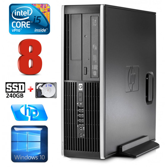  HP 8100 Elite SFF i5-650 8GB 240SSD+2TB DVD WIN10 