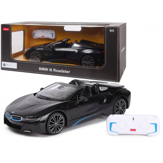 Nuotoliniu būdu valdomas automobilis BMW i8 Roadster, juodas
