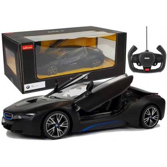 Nuotoliniu būdu valdomas automobilis BMW i8 Rastar, juodas