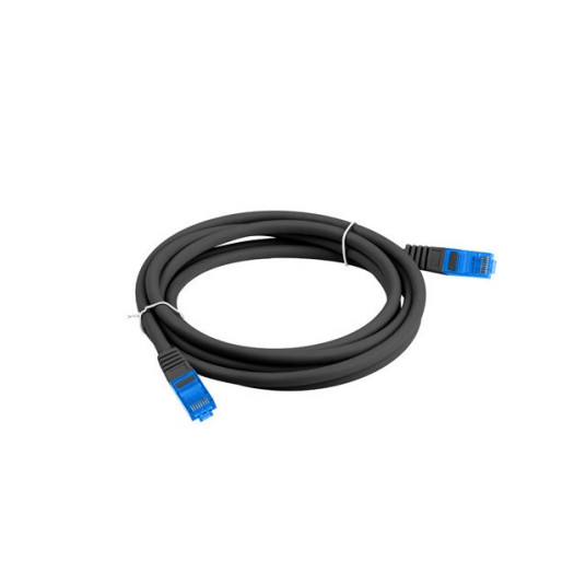  PATCHCORD KAT.6A S/FTP LSZH CCA 1M CZARNY FLUKE PASSED LANBERG 