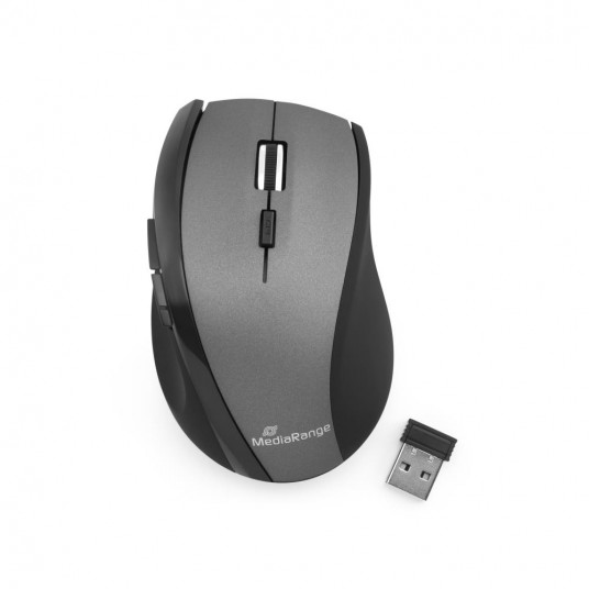  MOUSE USB OPTICAL WRL/BLACK/GREY MROS203 MEDIARANGE 