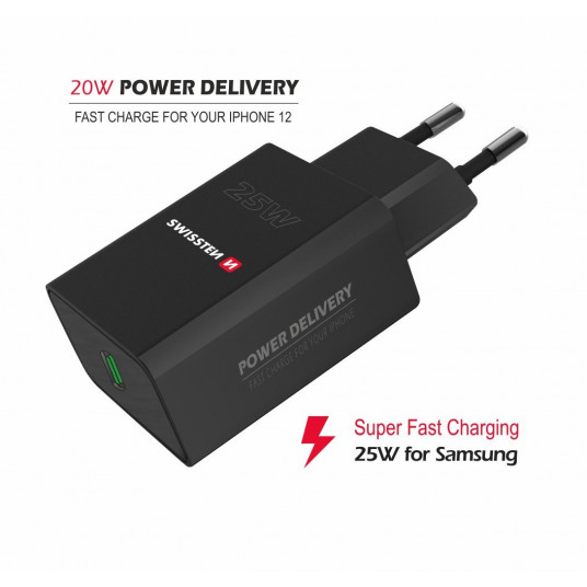 Swissten ECO Premium 25W Travel Charger USB-C PD 3.0