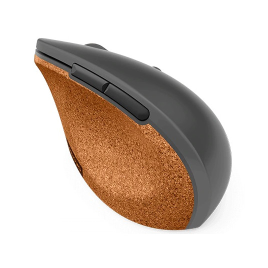  Lenovo Go Wireless Vertical Mouse Wireless optical, Storm grey with natural cork, USB-A, 1 x AA batteries (included) 