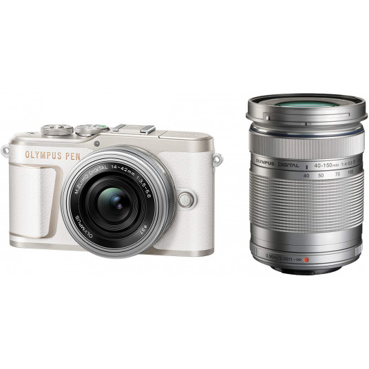  Olympus PEN E-PL10 + ED 14-42mm EZ PANCAKE + ED 40-150mm F4‑5.6 R (White) 