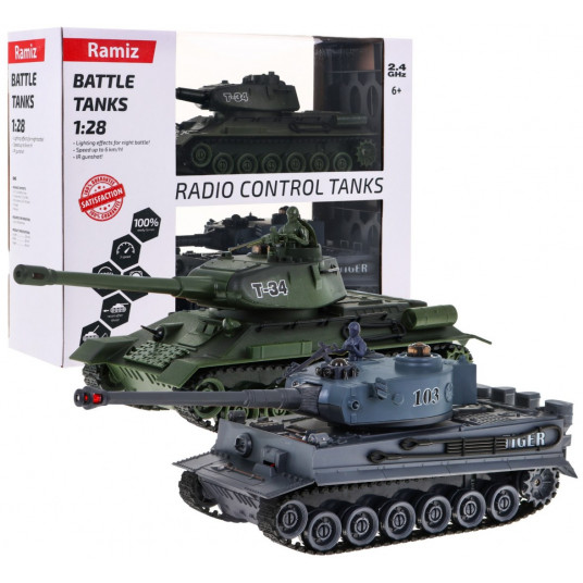  Dviejų nuotoliniu būdu valdomų tankų rinkinys Tiger vs T34 