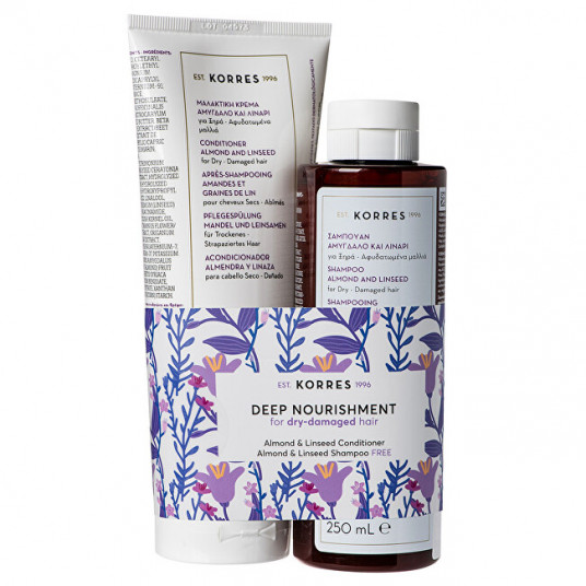 Korres - Gift set of moisturizing care for dry and damaged hair Almond & Linseed Kit