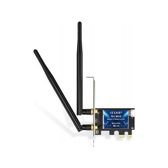  EDUP EP-9651 Wi-Fi 6E PCIE Network Card / AX3000 / Intel AX210 / Bluetooth 5.2 