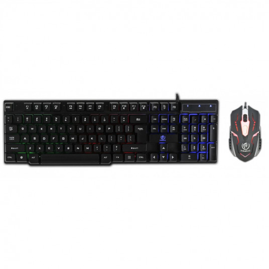  Rebeltec OPPRESSOR Gaming Combo Set Keyboard with LED RGD + Mouse 2400DPI USB Black (ENG) 