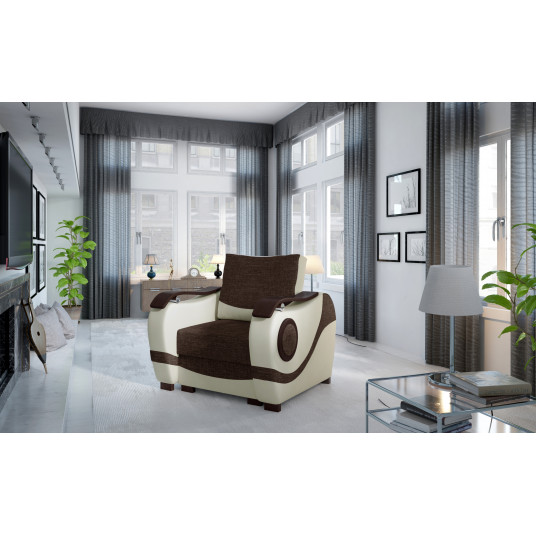  Fotelis Puerto, rudas, audinys Sawana 16, Soft 33 