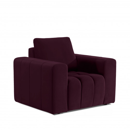 Fotelis Lazaro, violetine, audinys Mat Velvet 68