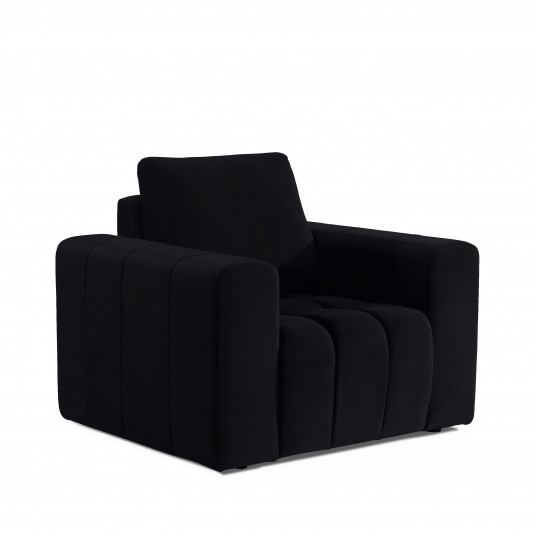  Fotelis Lazaro, juodas, audinys Mat Velvet 99 