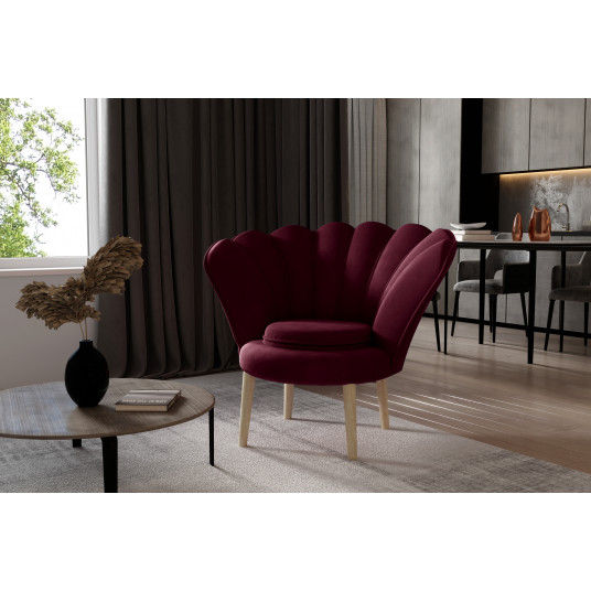 Fotelis Vivien, violetine, audinys Mat Velvet 68