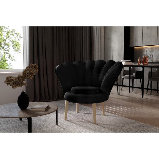  Fotelis Vivien, juodas, audinys Mat Velvet 99 
