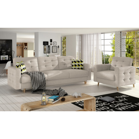  Komplektas sofa ir fotelis Asgard 3+1 raudona 