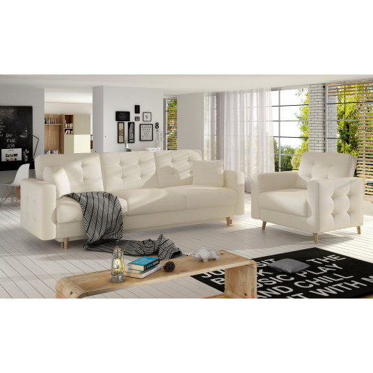 Komplektas sofa ir fotelis Asgard 3+1 beige