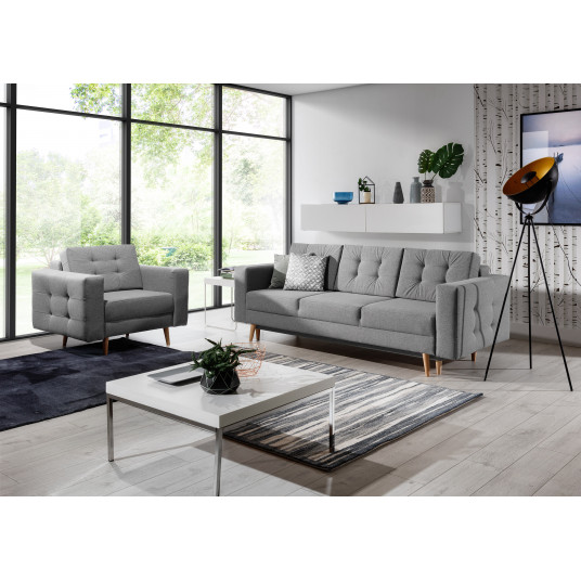  Komplektas sofa ir fotelis Asgard 3+1 pilka 