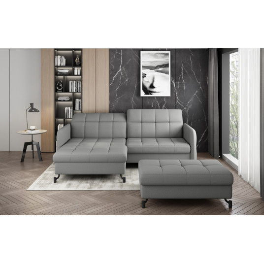  Komplektas kampinė sofa ir pufas Lorelle pilka 