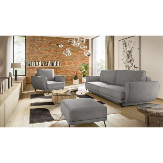  Komplektas sofa, fotelis ir pufas Megis 3+1+puf pilka 