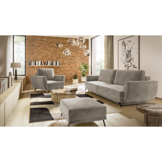 Komplektas sofa, fotelis ir pufas Megis 3+1+puf beige