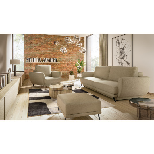 Komplektas sofa, fotelis ir pufas Megis 3+1+puf beige