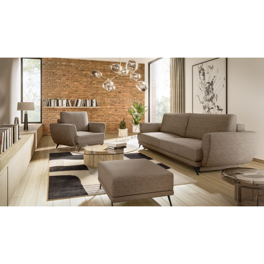 Komplektas sofa, fotelis ir pufas Megis 3+1+puf beige