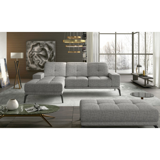 Komplektas kampinė sofa ir pufas Torrense pilka