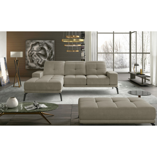 Komplektas kampinė sofa ir pufas Torrense beige