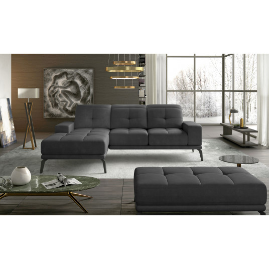  Komplektas kampinė sofa ir pufas Torrense pilka 