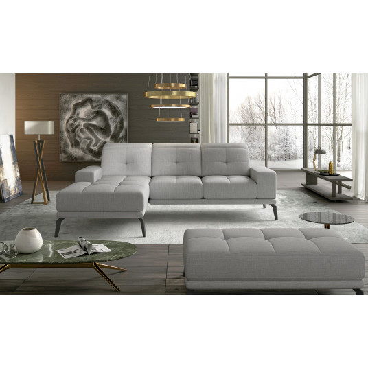  Komplektas kampinė sofa ir pufas Torrense pilka 