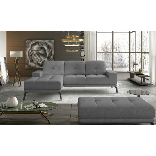  Komplektas kampinė sofa ir pufas Torrense pilka 