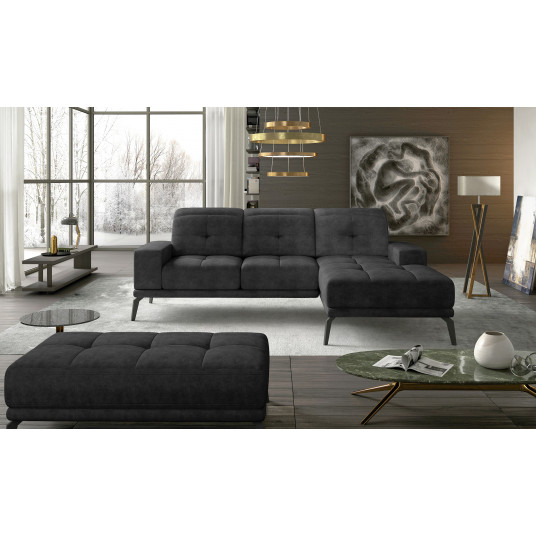  Komplektas kampinė sofa ir pufas Torrense pilka 